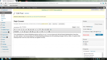 Editing Blog Post